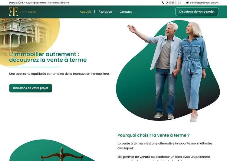 Site vitrine WordPress réalisé pour Eden Essor