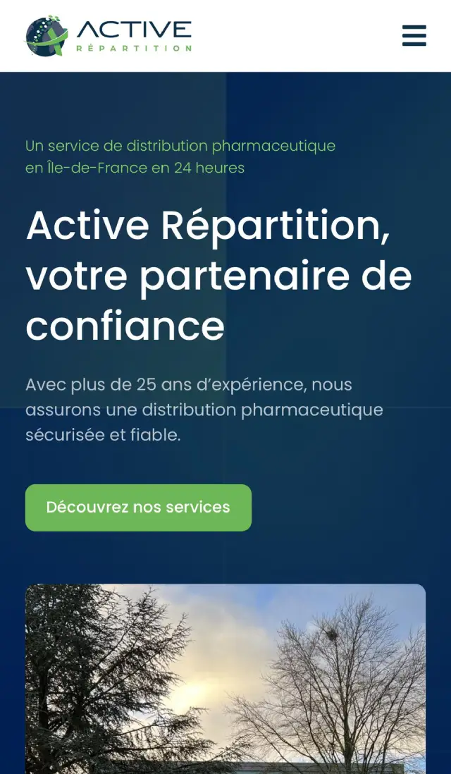 Création de site web pour Active Répartition – Aperçu en version mobile