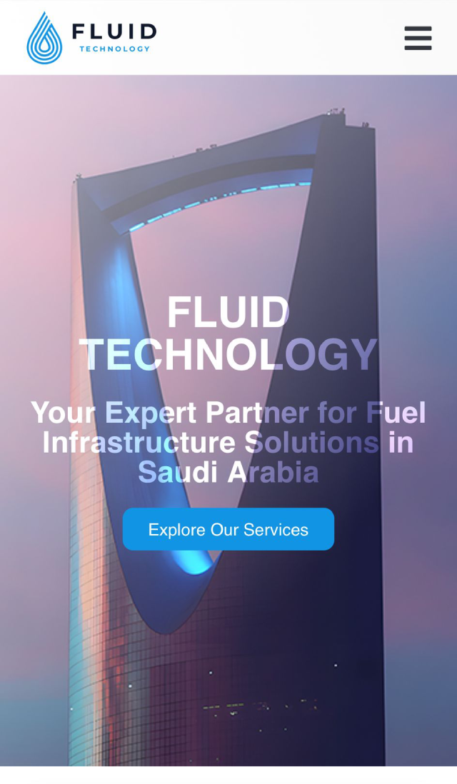 Création de site web pour Fluid Technology – Aperçu en version mobile